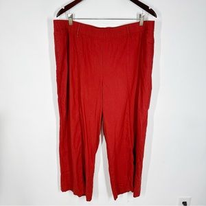 J. Jill stretch Linen Wide Leg Cropped Pants XL Tall Burnt Orange